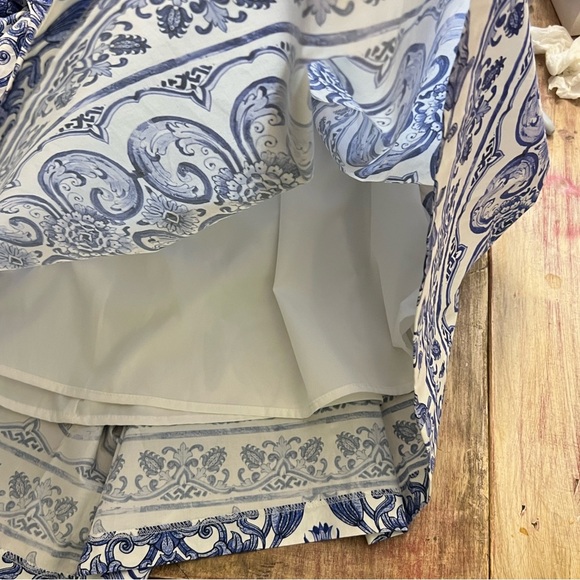 Antonio Melani,Stunning Blue & White Iconic Majolica Print Midi Dress EUC Size 2 - Picture 6 of 9